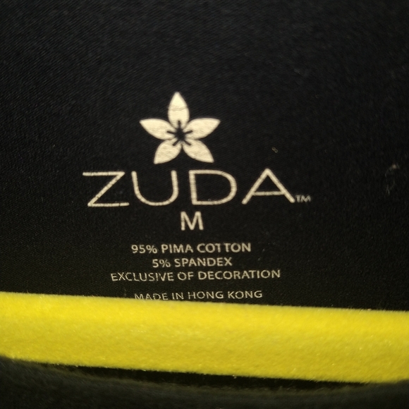 Zuda black long sleeve t shirt crew neck lounge wear pima cotton loose fitting - Picture 2 of 5